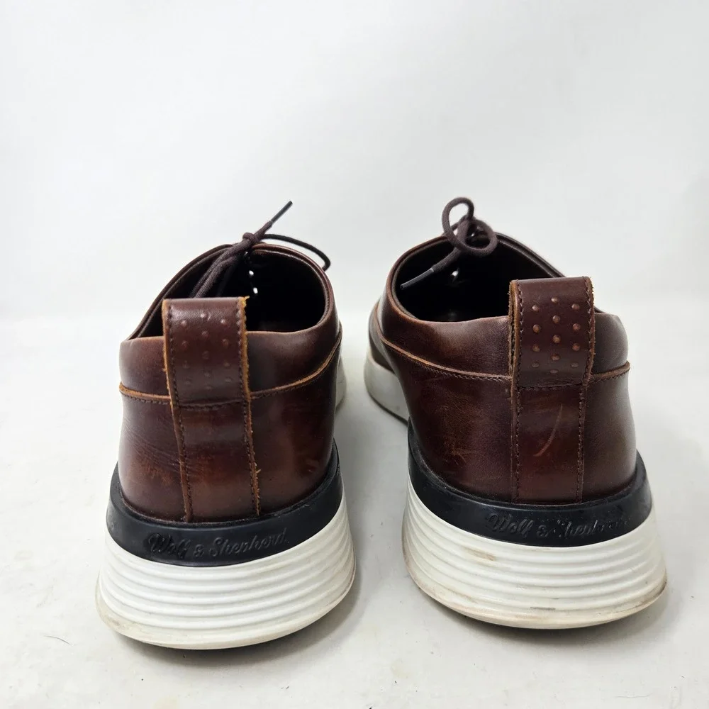 Wolf & Shepherd Crossover Oxford Brown Leather Hybrid Dress Sneakers Mens 7.5 M